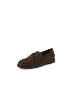 GLEAM MO Suede Bow Detail Loafers