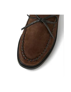 GLEAM MO Suede Bow Detail Loafers