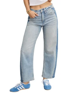 Good Standard Contrast Panel Barrel Jeans