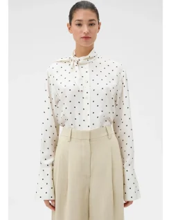Graphic Spot Tie Neck Shirt