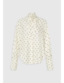 Graphic Spot Tie Neck Shirt