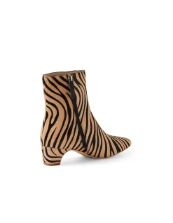 Gravitas Chisel Heel Zebra Print Ankle Boots