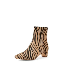 Gravitas Chisel Heel Zebra Print Ankle Boots