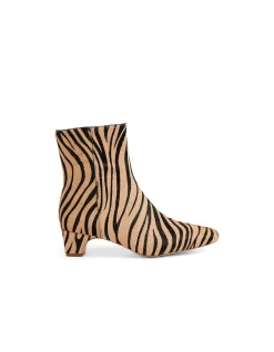 Gravitas Chisel Heel Zebra Print Ankle Boots