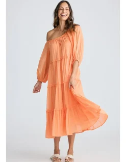 Grenadine Tiered Cotton Midi Dress
