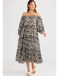 Grenadine Tiered Cotton Midi Dress