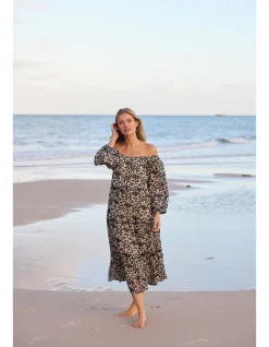 Grenadine Tiered Cotton Midi Dress