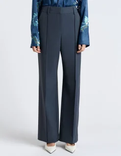 GREY MELANGE SUITING STRAIGHT LEG PANT