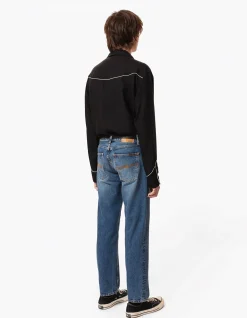 Gritty Jackson Mid Waist Straight Leg Jeans