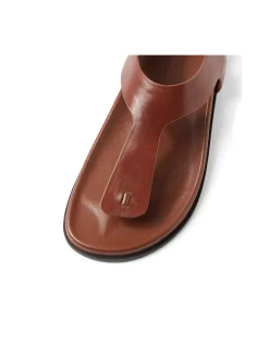 Hallee Buckled Leather Thong Sandals