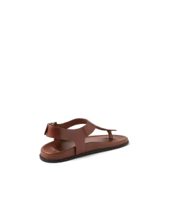 Hallee Buckled Leather Thong Sandals