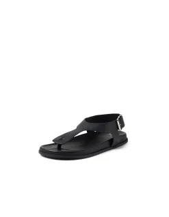 Hallee Buckled Leather Thong Sandals
