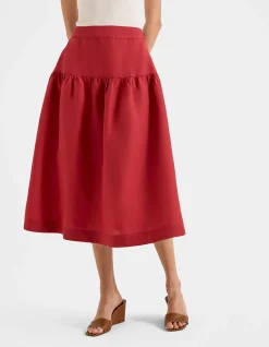 HAMILTON LINEN MIDI SKIRT