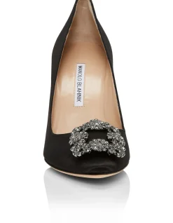 Hangisi Black Satin Jewel Buckle Pump 105