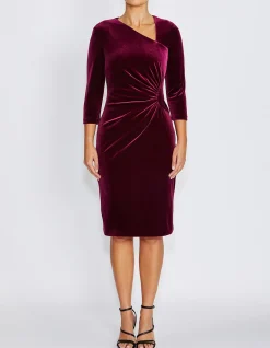 HARLEY DARK BERRY VELOUR DRESS