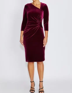 HARLEY DARK BERRY VELOUR DRESS