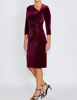 HARLEY DARK BERRY VELOUR DRESS
