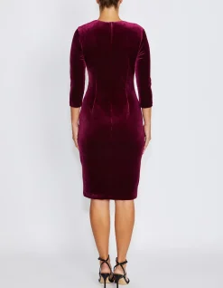 HARLEY DARK BERRY VELOUR DRESS