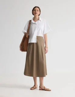 HARLOW SNAP MIDI SKIRT