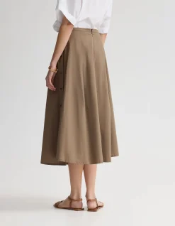 HARLOW SNAP MIDI SKIRT