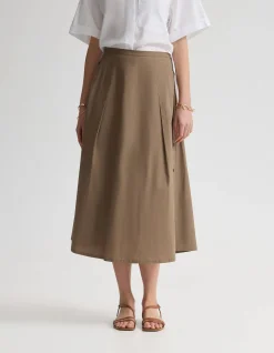 HARLOW SNAP MIDI SKIRT