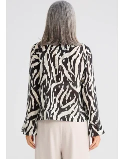 Harper Zebra Print Ruffle Tie Front Blouse