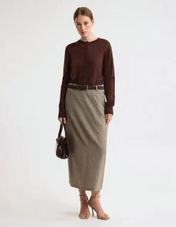 HARPER PURE WOOL COLUMN SKIRT
