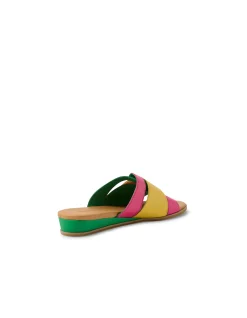 Harven Bright Multi Leather Slide Sandals