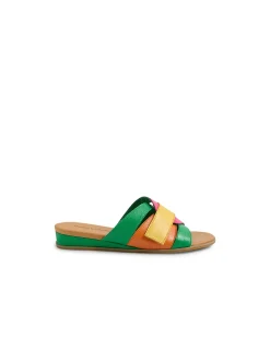 Harven Bright Multi Leather Slide Sandals