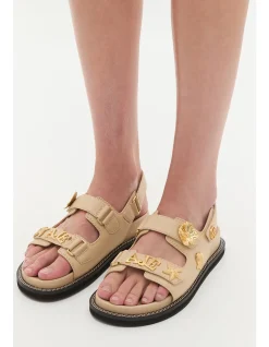 Heather Charm Leather Platform Sandal