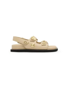 Heather Charm Leather Platform Sandal