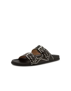 Heire Studded Double Buckle Leather Slides