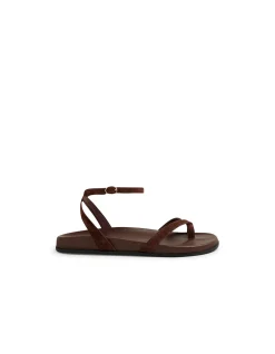 Hello Suede Ankle Strap Flat Sandals