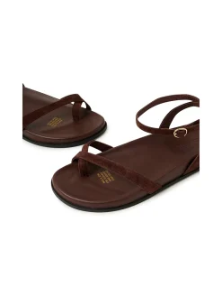 Hello Suede Ankle Strap Flat Sandals
