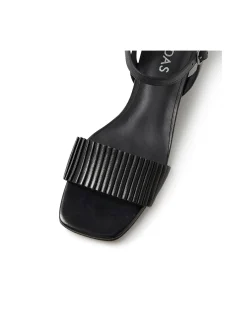 Hemna Black Leather Sandals