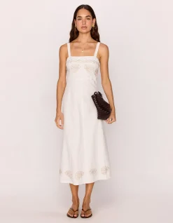 HERA EMRBOIDERED MIDI DRESS
