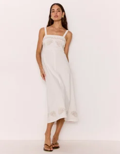 HERA EMRBOIDERED MIDI DRESS