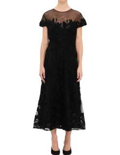 HIGH NECK SS MIDI DRESS