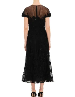 HIGH NECK SS MIDI DRESS