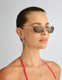 HIGH BEAM GOLD / AMBER TORT OVAL SUNGLASSES