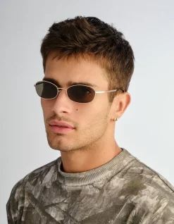 HIGH BEAM GOLD / AMBER TORT OVAL SUNGLASSES