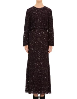 HIGH NECK BISHOP SLEEVE BLOUSON GOWN
