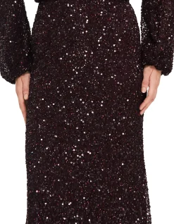 HIGH NECK BISHOP SLEEVE BLOUSON GOWN