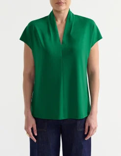 HIGH NECK SHORT SLEEVE TOP