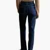 High Rise Dark Indigo Straight Leg Jean