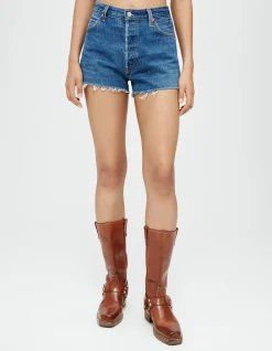 High Rise Denim Short