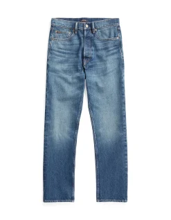 High Rise Relaxed Straight Crop Denim Jeans