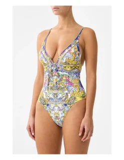 HIGH TRI ONE PIECE W EYELET TIE FRONT TRIM