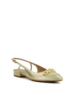 Hippity Open Heel Flat Gold