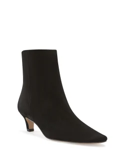 Honora Black Suede Leather Ankle Boot